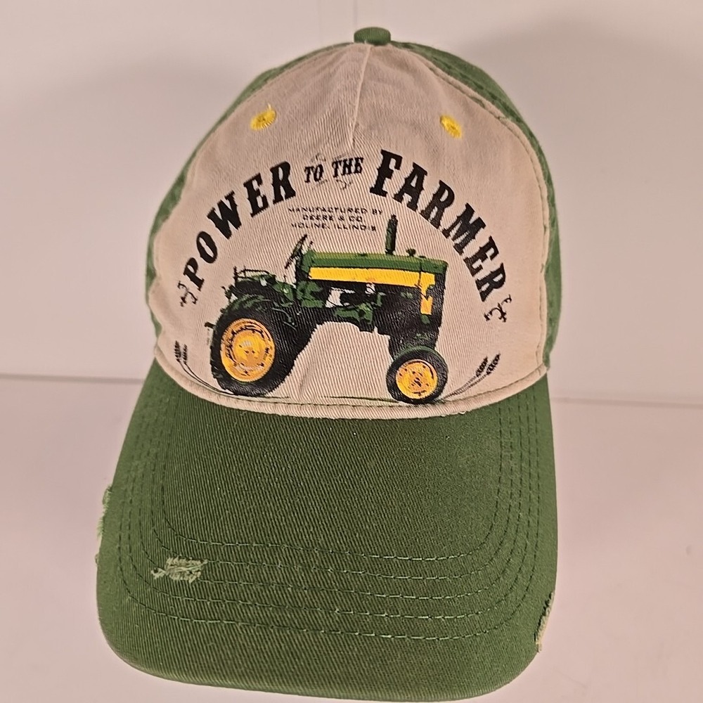 John Deere Cap Power To The Farmer 100% Cotton Adjustable Baseball Hat